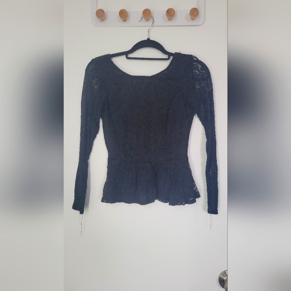 Lace Peplum Top - Picture 2 of 3